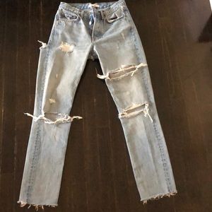 Grlfrnd ripped butt jeans